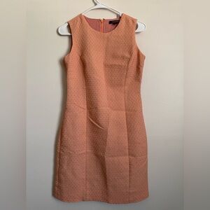Brooks Brothers Peach Textured Sleeveless Midi Dress